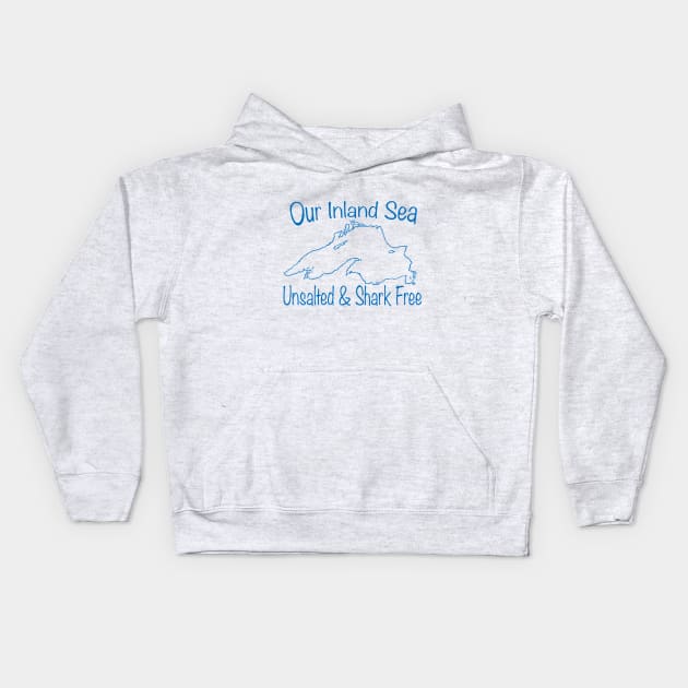 Lake Superior Inland Sea Kids Hoodie by EcoElsa